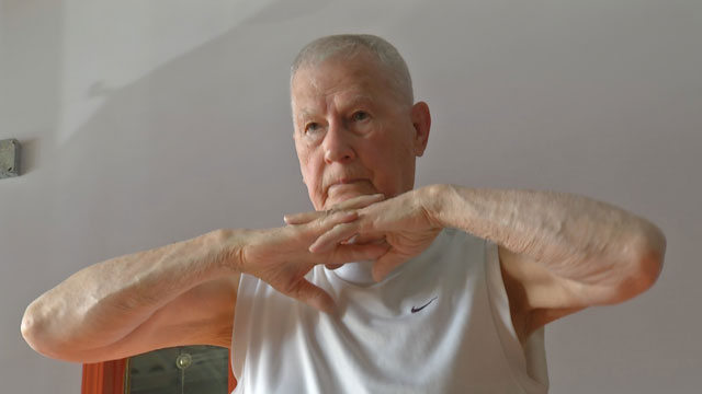 Veteran, 92, attributes calm strength, vitality to Bikram yoga
